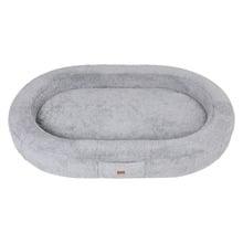 Grey Brady Inflatable Faux Fur Dog Bed